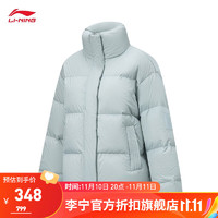 李宁（LI-NING）【绒】羽绒服女装秋冬系列女子短款羽绒外套AYMT298 石青灰-5 S