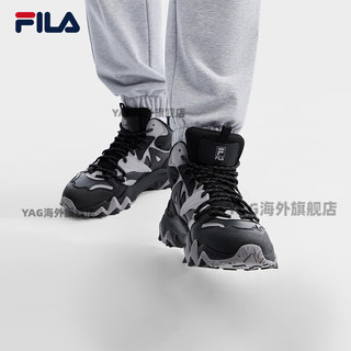 斐乐（FILA）男鞋加绒中帮欧客漫2复古运动鞋2023冬休闲鞋老爹鞋 热罗勒绿_暗墨绿-MP 44.5