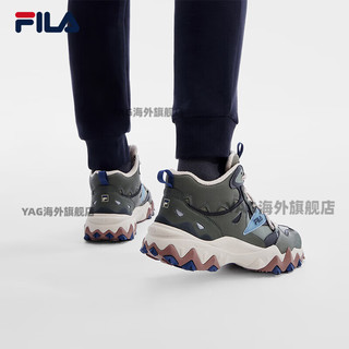 斐乐（FILA）男鞋加绒中帮欧客漫2复古运动鞋2023冬休闲鞋老爹鞋 热罗勒绿_暗墨绿-MP 44.5