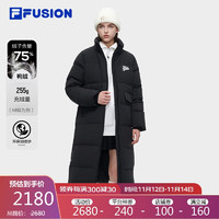 FILA 斐乐 FUSION斐乐潮牌长款羽绒服女2023冬时尚休闲连帽外套