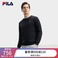 FILA 斐乐男子针织套头衫简约基础加绒休闲卫衣 传奇蓝-NV 170/92A/M