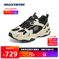 斯凯奇Skechers男士时尚休闲老爹鞋894266 自然色/黑色/NTBK 39.5 