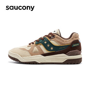 Saucony索康尼CROSS 90回家特别款经典复古休闲鞋男女板鞋卡基绿44.5