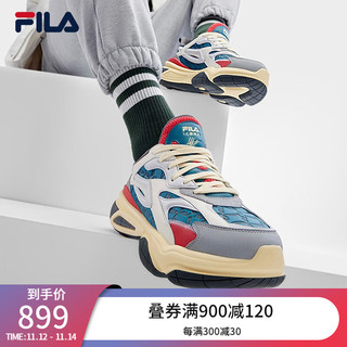 斐乐（FILA）男鞋NUCLEO先锋运动鞋2023冬时尚休闲鞋老爹鞋 深湖篮色/终极灰-DU 41