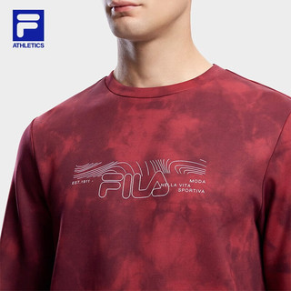 FILA 斐乐男子针织套头衫运动满印抗菌卫衣 满印一-ZA 190/108A/XXXL