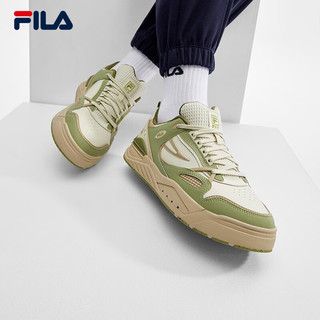 斐乐（FILA）女鞋SLAM摩登板鞋2023冬复古运动休闲鞋学院鞋 珍珠色/浅苔藓-WB 39