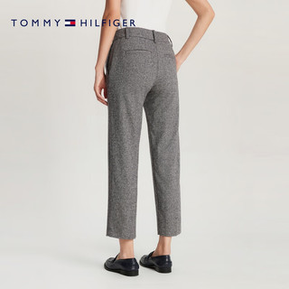 TOMMY HILFIGER 女装羊毛混纺暗襟直筒合身版西装裤休闲裤41179 深灰色0IM 34