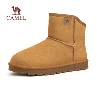 CAMEL 骆驼 雪地靴男士加绒加厚保暖雪靴东北防滑防寒棉鞋子 G13W223110 黄色 44