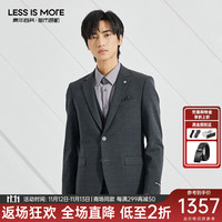 利郎轻时尚男装【跳色横条纹】2023西服套装男商务西装正装二件套 深灰 170