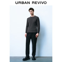 URBAN REVIVO UR冬男装时尚休闲纯色百搭圆领小小织针织衫UMU930024 中灰 S