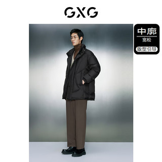 GXG男装 柔软温润特殊走线时尚设计感立领羽绒服外套 23冬 黑色 185/XXL