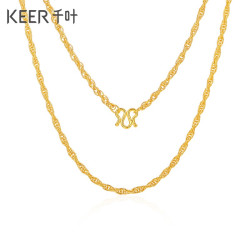 keer千叶珠宝黄金摩登环扣足金项链女气质百搭颈饰锁骨链素2023计价金