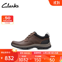 Clarks其乐沃尔帕斯系列男鞋复古潮流时尚舒适透气圆头时尚休闲鞋 棕色 261757488 43