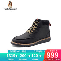 暇步士（Hush Puppies）马丁靴男士高帮工装英伦休闲短靴10338DD3 黑色 42