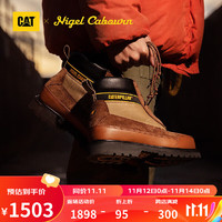CAT卡特马丁靴工装靴男女同款鞋靴23NC联名南极探险户外钢头短靴 棕色+卡其 42