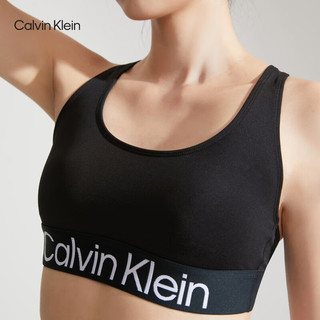 Calvin Klein内衣女士无钢圈轻运动可抽取垫交叉美背文胸QP3072O UB1-太空黑 M