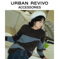 URBAN REVIVO冬季女士复古时髦毛绒感贝雷帽UAWA30241 米白 F