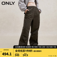 ONLY 休闲潮酷高腰阔腿工装裤休闲裤女123414005 E03深晨绿色DEEP LICHEN GREEN 155/60A/XSR