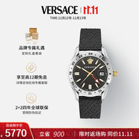 范思哲（VERSACE）手表 男瑞士都市现代日期显示小牛皮精钢石英男士手表/ VE7C00123