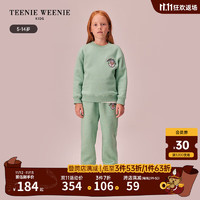 Teenie Weenie Kids小熊童装女童23年冬糖果宽松加绒卫衣卫裤 浅绿色卫裤 120cm