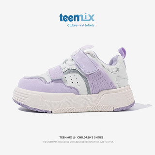 天美意（TEENMIX）天美意童鞋儿童板鞋小童宝宝休闲鞋防滑儿童运动鞋子 紫色 37码
