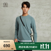 KOLON SPORT/可隆长袖 男子户外运动徒步露营拉绒T恤上衣内搭 LHRT3WN185-DG 深绿 185/2XL