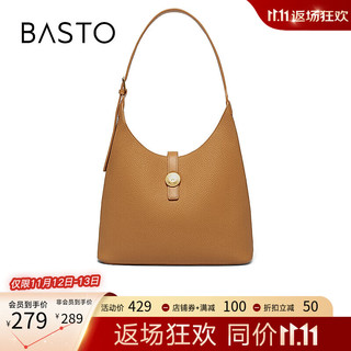 BASTO 百思图 2024春商场同款时尚休闲大容量托特包单肩包女X3240AX4 棕色 F