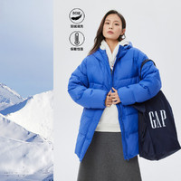 Gap女装冬季绗缝中长连帽羽绒服884538时尚运动外套
