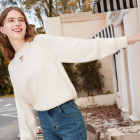Betu 百图 复古扭绳慵懒风针织毛衣