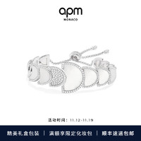 APM MonacoAPM Monaco半月可调节母贝手链个性优雅首饰 銀白色半月可调节母贝手链