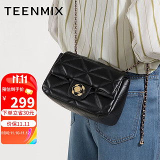 TEENMIX 天美意 包包女包牛皮斜跨包女小金球单肩包