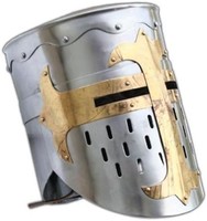 骑士圣殿十字军头盔中世纪盔甲乡村复古家居装饰礼品