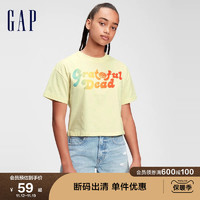 Gap 盖璞 夏季女童印花短袖T恤688748儿童装短款上衣