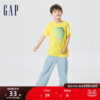 Gap男童LOGO纯棉趣味印花短袖T恤877299儿童装上衣