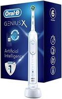 Oral-B 欧乐B Genius X 电动牙刷，6 种牙齿护理刷牙模式，AI和蓝牙应用程序，由博朗设计，黑色