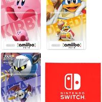 Nintendo 任天堂 amiibo 卡比 大乱斗 粉碎兄弟系列 3种套装(卡比·戴德德·金属骑士)(Nintendo Switch 标志设计超细纤维布)