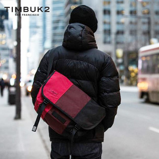 【尖货特卖 一件仅售329元】TIMBUK2 美国天霸 男女经典款时尚潮流休闲运动单肩斜挎邮差包酒红/黑色拼色