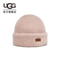 UGG 秋冬女士配件休闲舒适纯色卷羊皮毛翻边帽 21621