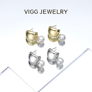 VIGG JEWELRY VIGG皓月耳钉女高级小众独特耳环2023爆款个性设计耳饰品