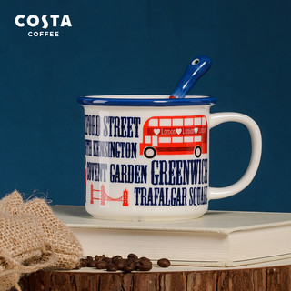 咖世家咖啡 COSTA马克杯带勺复古挂耳咖啡杯陶瓷手绘家用精致杯子办公室男女