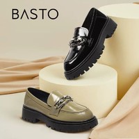 BASTO 百思图 秋季新款商场同款潮流通勤一脚蹬乐福鞋女单鞋WHY22CA2