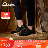 Clarks 其乐 男士Un系列复古英伦正装皮鞋经典德比鞋休闲皮鞋婚鞋 黑色261454417 41