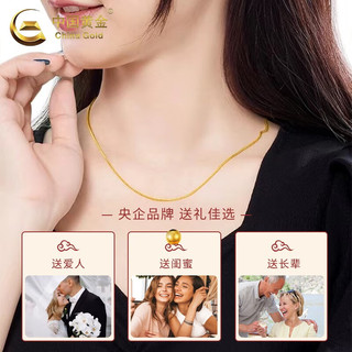 中国黄金（CHINA GOLD）黄金绞丝链足金项链女实心素链麻花链 约2.5g/绞丝链
