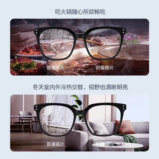 普莱斯pulais高清超薄非球面防雾防蓝光近视眼镜片可配高度数 1.61（适用于50-600度）需 两片装