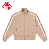 Kappa卡帕复古运动针织开衫女收腰显瘦休闲外套K0D62WK65D