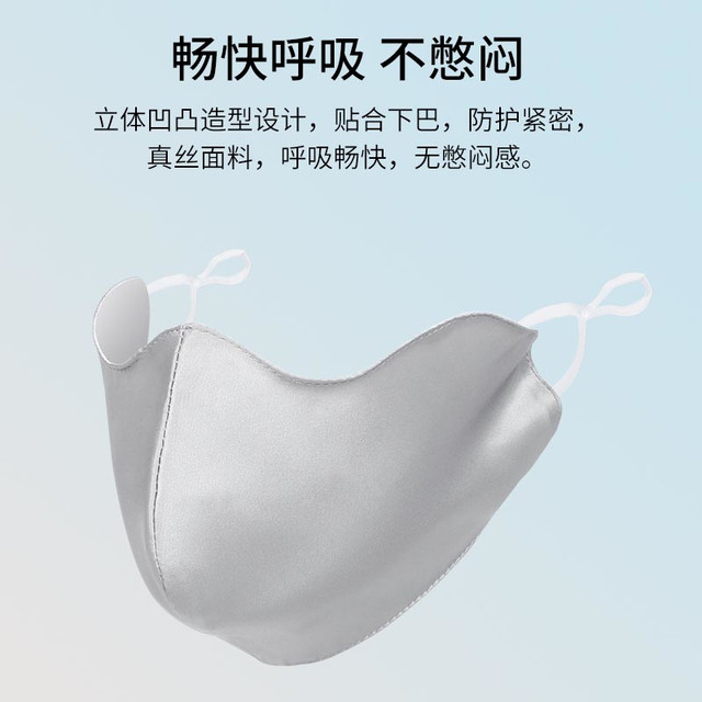 LANSHIYU 兰诗雨 真丝防晒口罩女薄款春夏桑蚕丝防紫外线透气棉成人遮脸面罩
