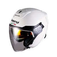 MOTORAX 摩雷士 头盔S30半盔双镜片 意大利机车头盔 摩托车电动车男女街盔 S30 珍珠白 XXL