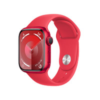 Apple Watch Series 9 智能手表GPS款41毫米红色铝金属表壳 红色运动型表带M/L S9 MRXH3CH/A【免息版】