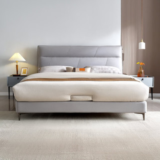 全友（QUANU）家居床现代简约全软包布艺床卧室双人床主卧婚床科技布床 1.8米/B布床单床+069床垫