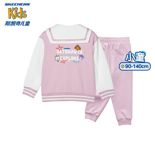 Skechers斯凯奇女幼童外套长裤套装海底小纵队联名宝宝衣服L323G010 薰衣草粉/00R4 130cm